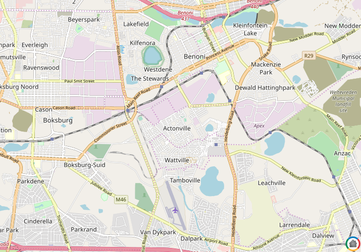 Map location of Actonville